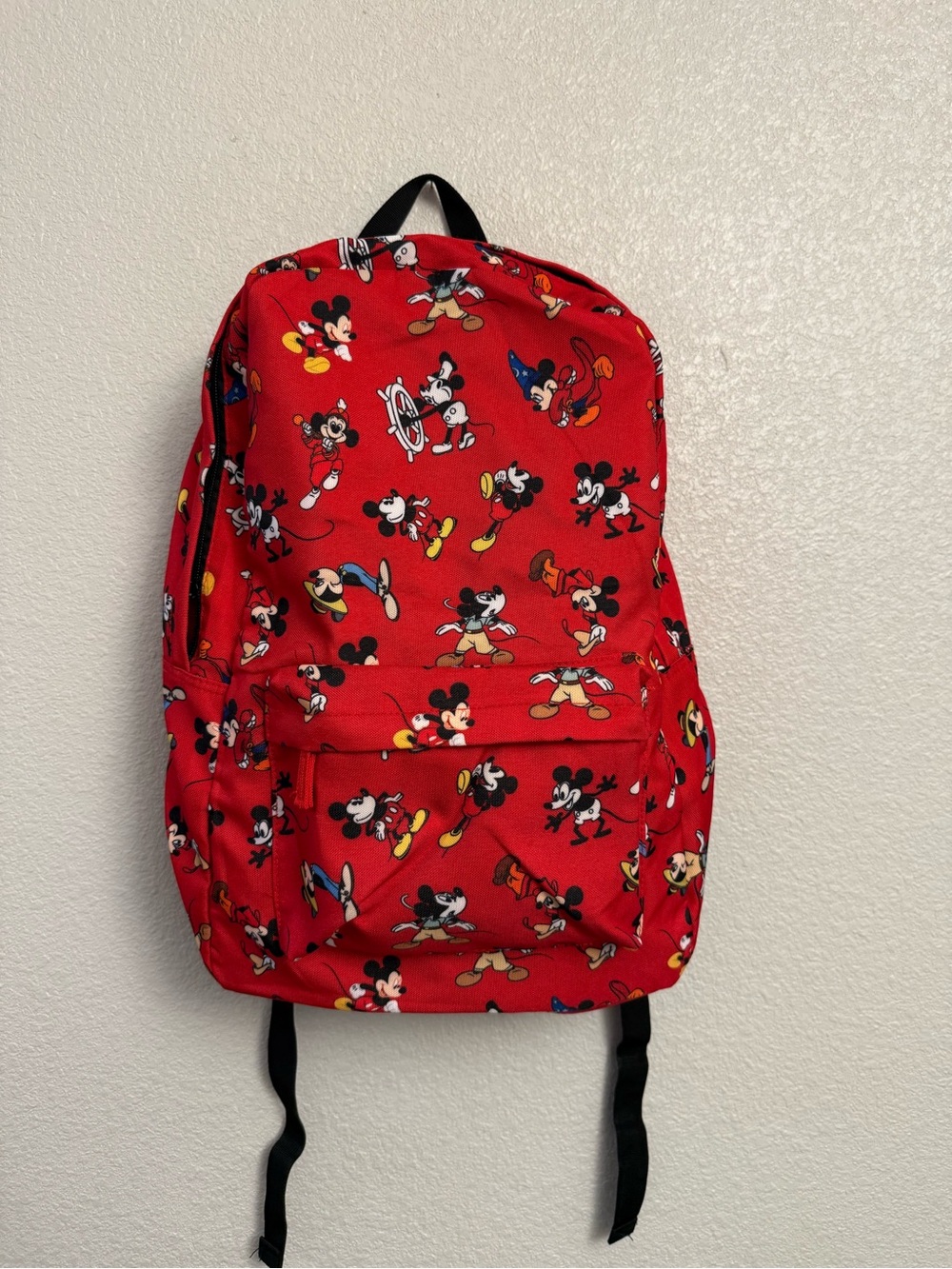 Disney Red Mickey Mouse Pattern Backpack